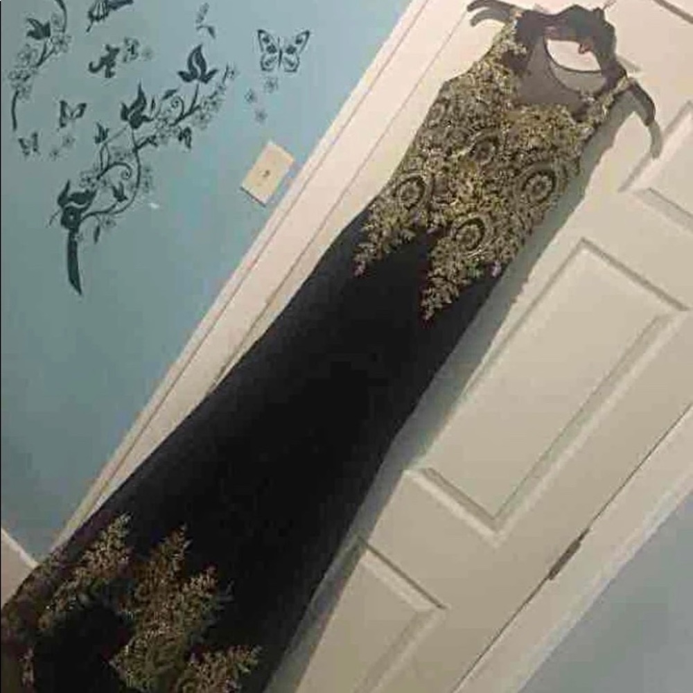 Black & Gold Prom Dress